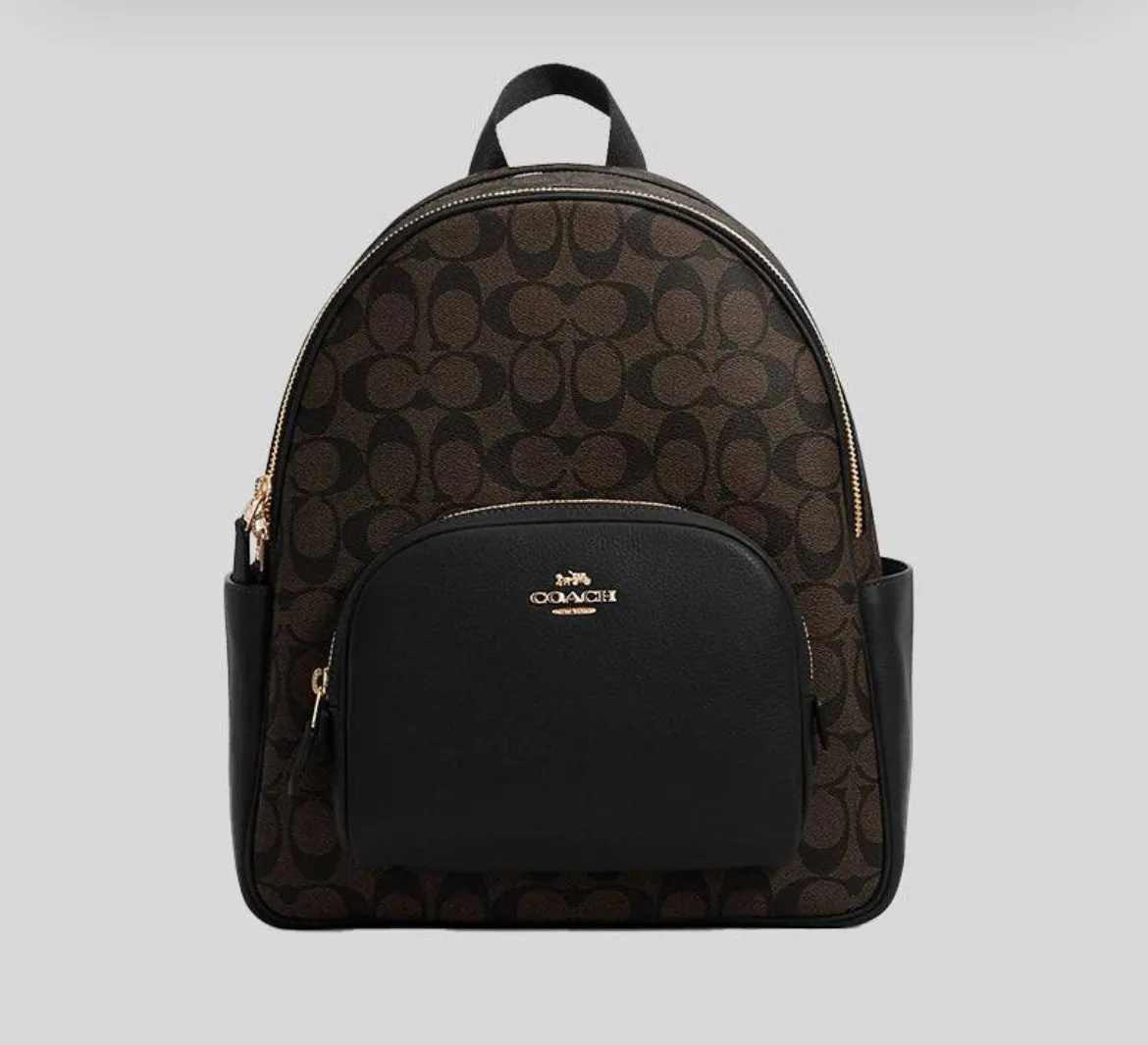 COACH Court Backpack Large Black 5669/6495 Dark Brown