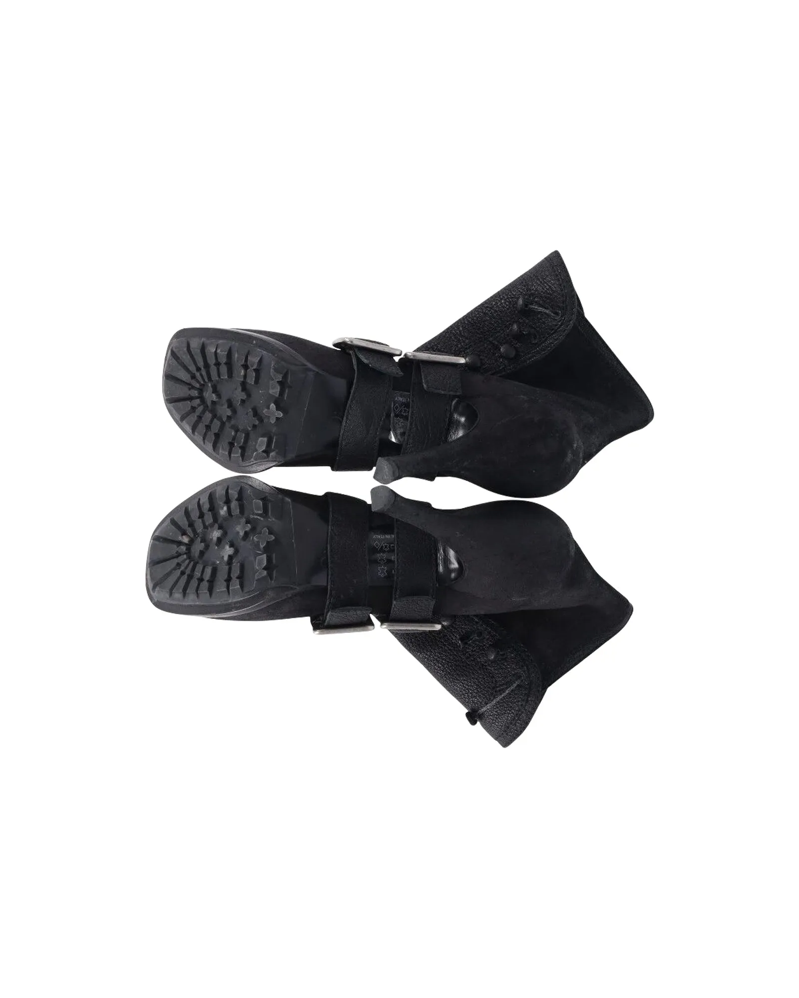 Dior Spy Button High Heel Ankle Boots in Black Leather