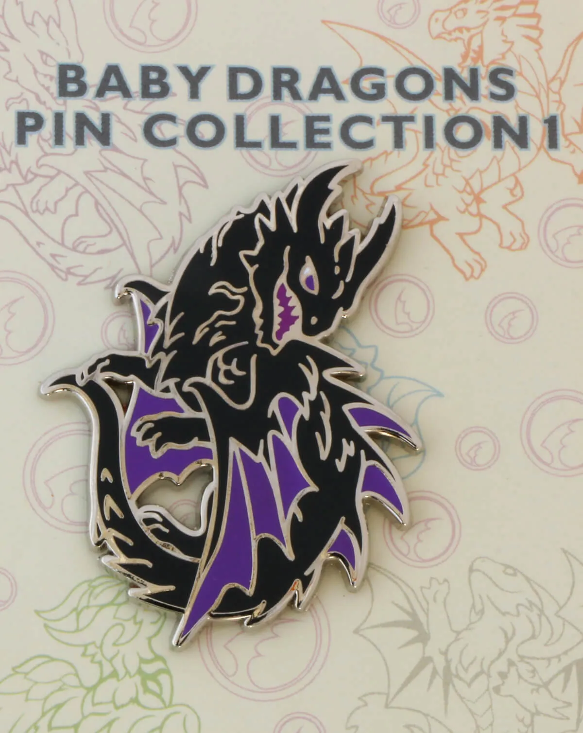 Dragon Pin (Baby Black Dragon) | 2" Hard Enamel Pin