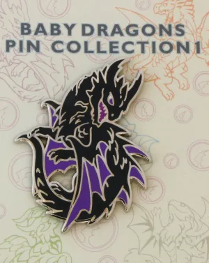 Dragon Pin (Baby Black Dragon) | 2" Hard Enamel Pin