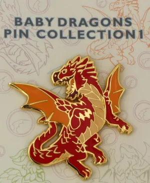 Dragon Pin (Baby Red Dragon) | 2" Hard Enamel Pin