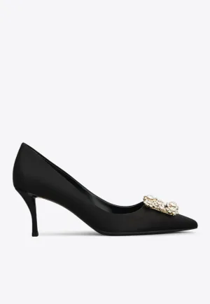 Efflorescence 65 Crystal Embellished Satin Pumps