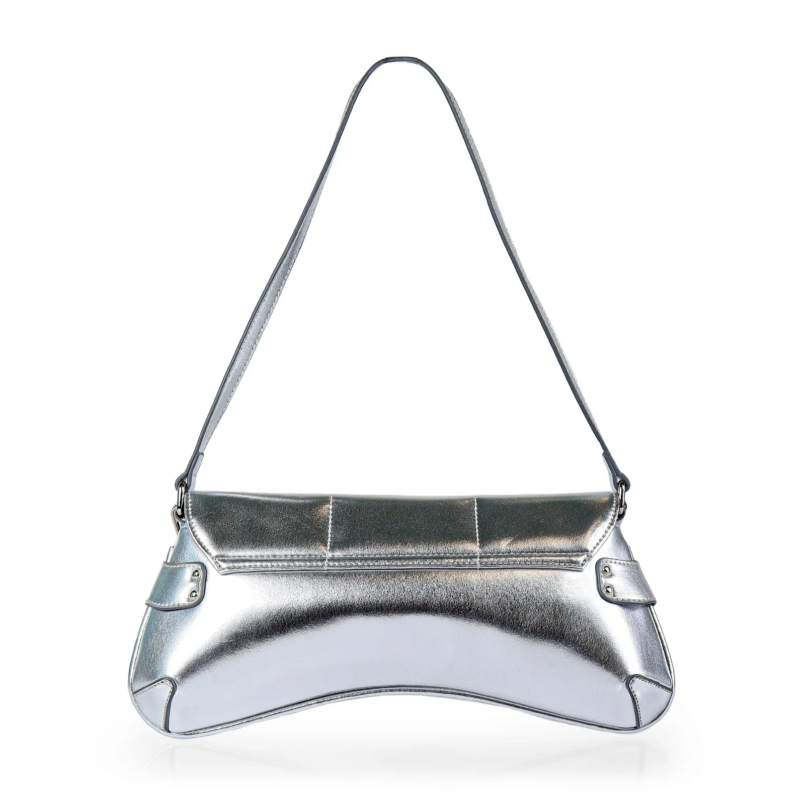 H-LOCK PADDED SHOULDER BAG - SILVER