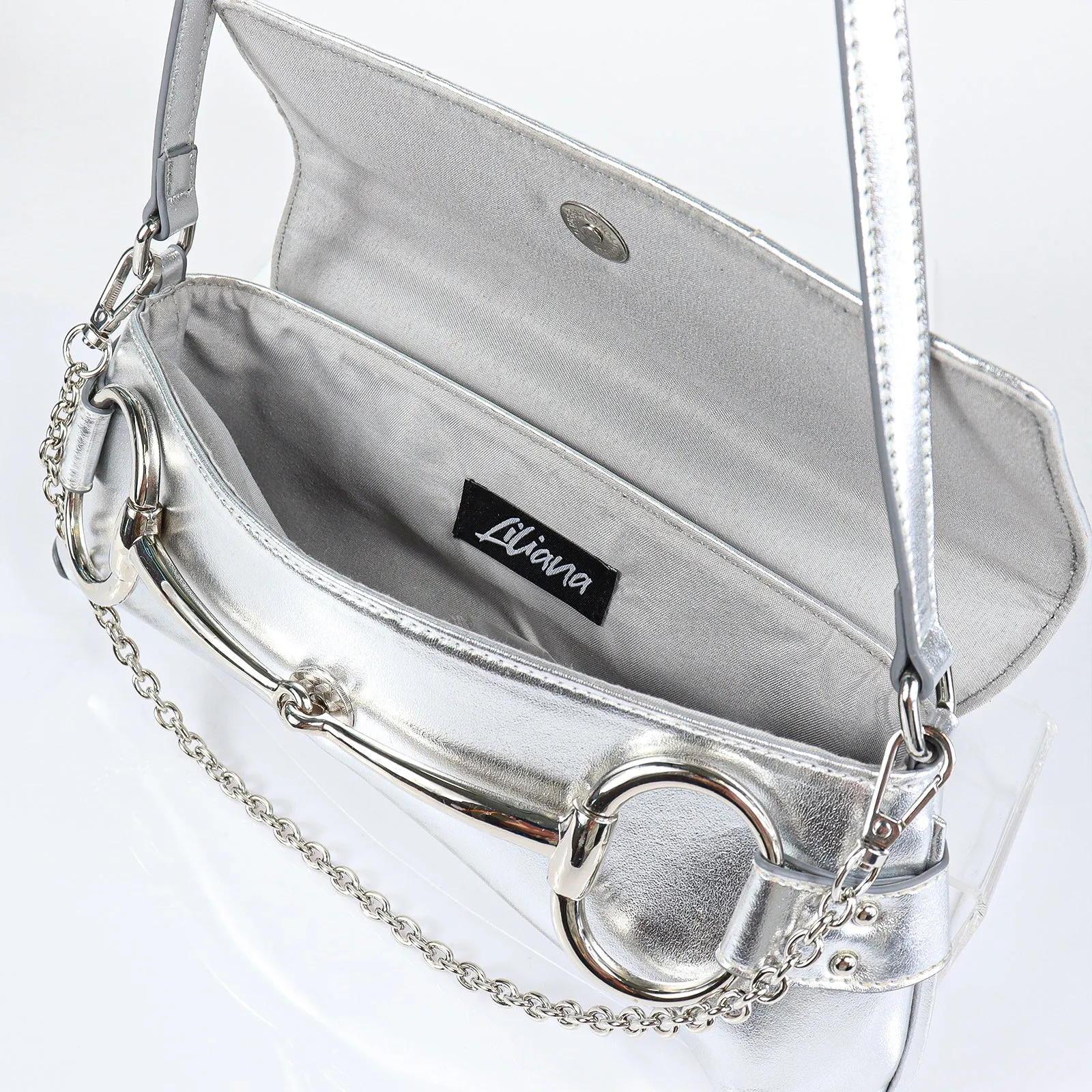 H-LOCK PADDED SHOULDER BAG - SILVER
