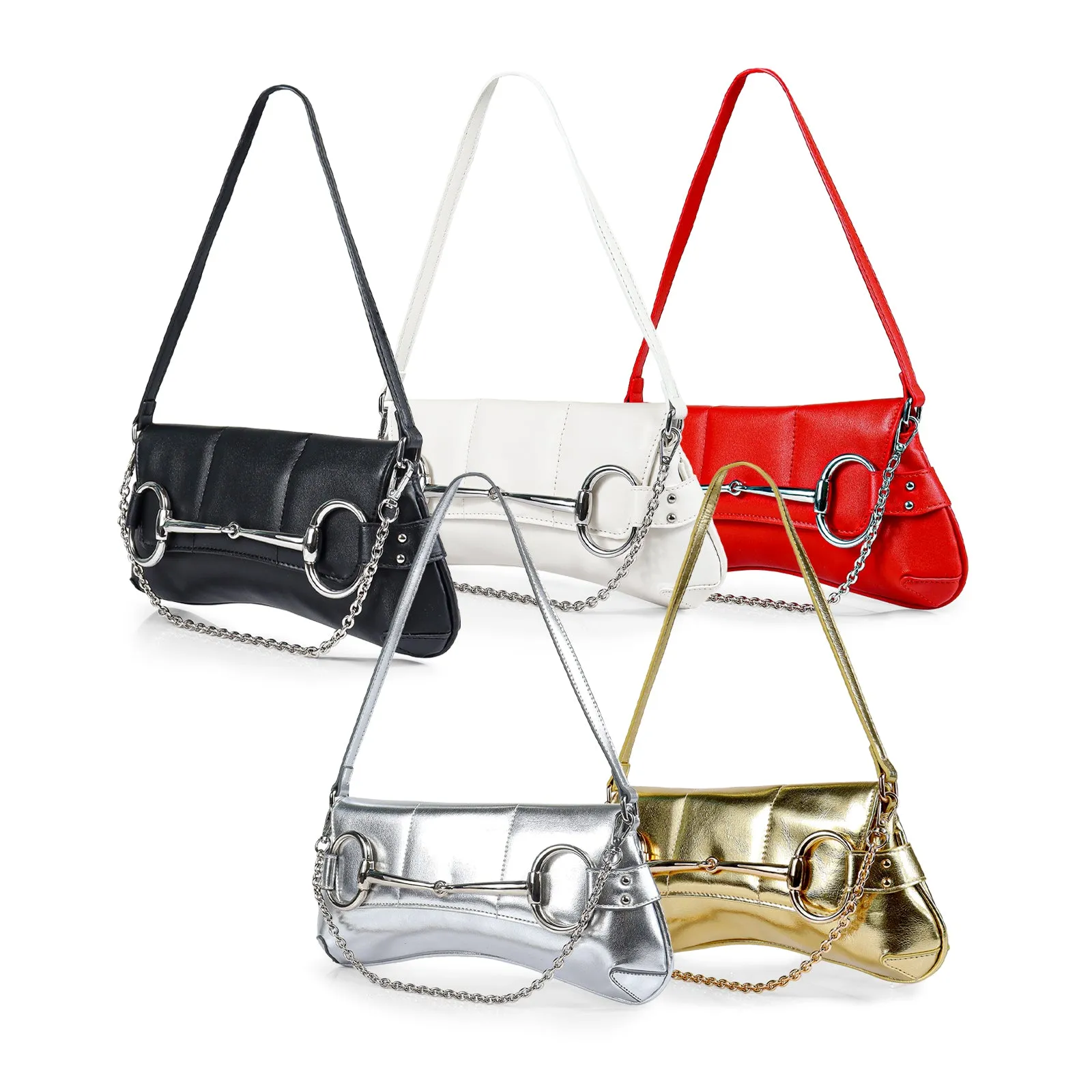 H-LOCK PADDED SHOULDER BAG - SILVER