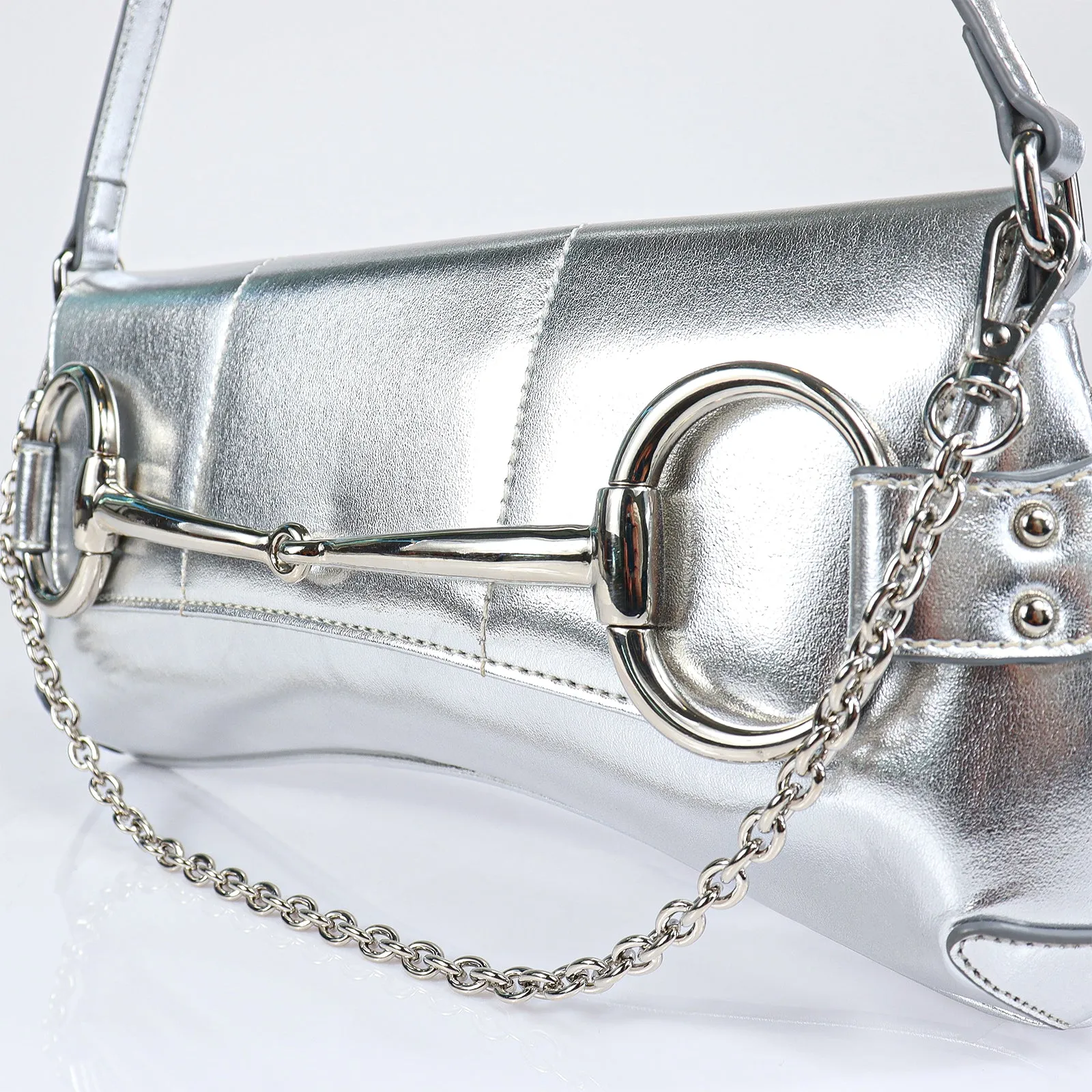 H-LOCK PADDED SHOULDER BAG - SILVER
