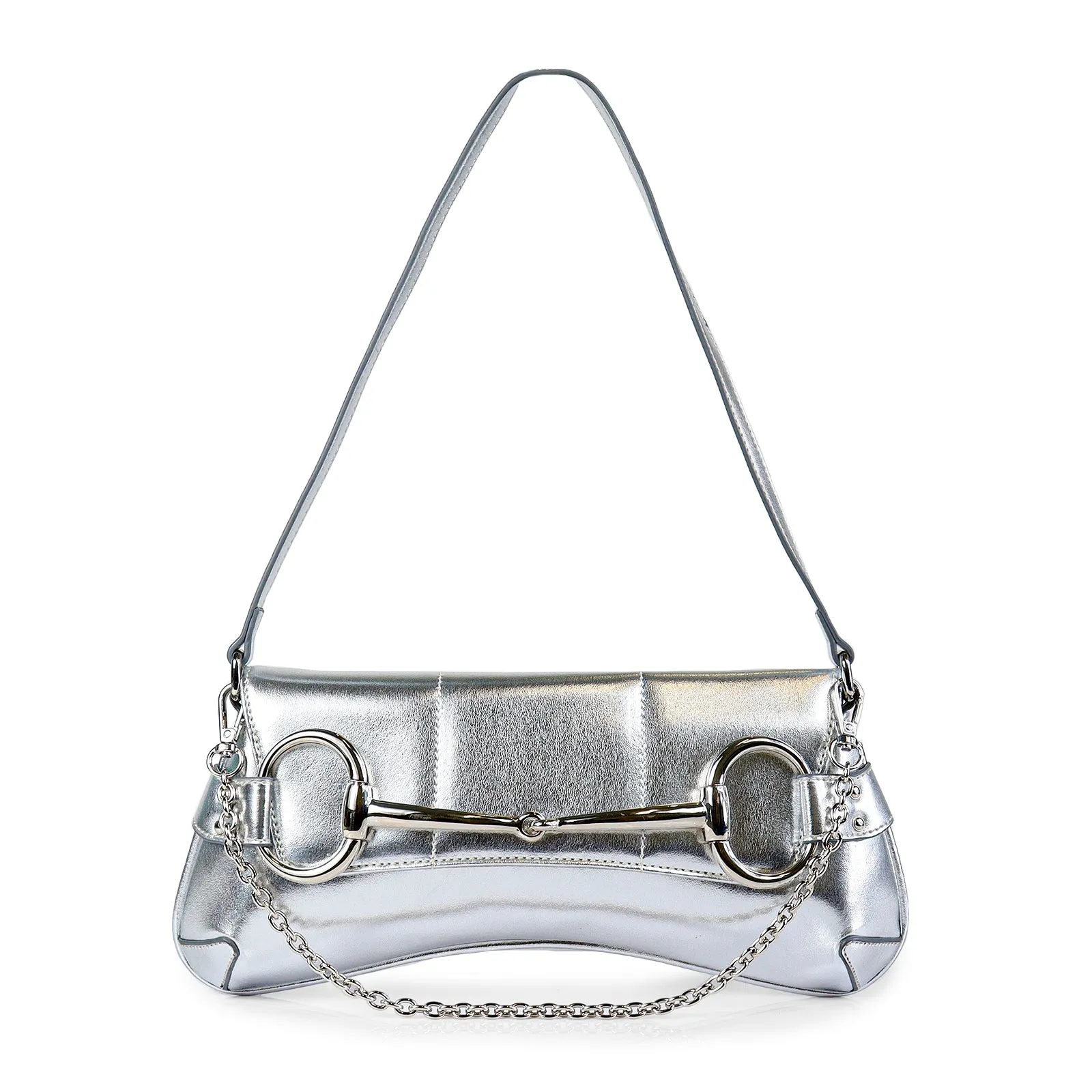 H-LOCK PADDED SHOULDER BAG - SILVER