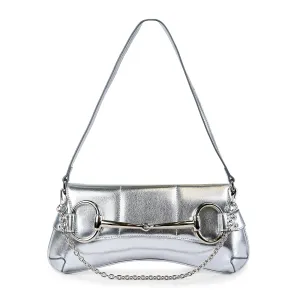 H-LOCK PADDED SHOULDER BAG - SILVER