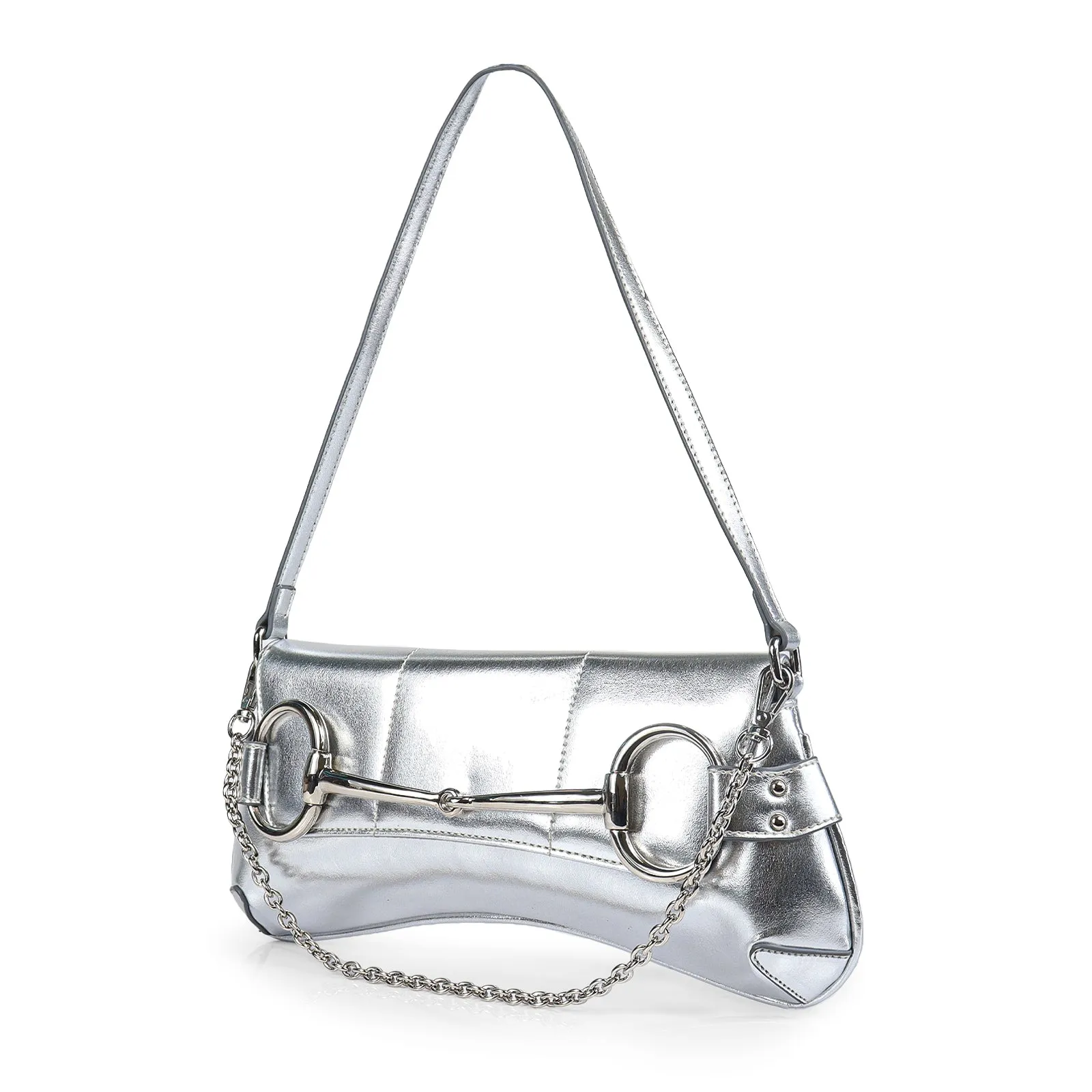 H-LOCK PADDED SHOULDER BAG - SILVER