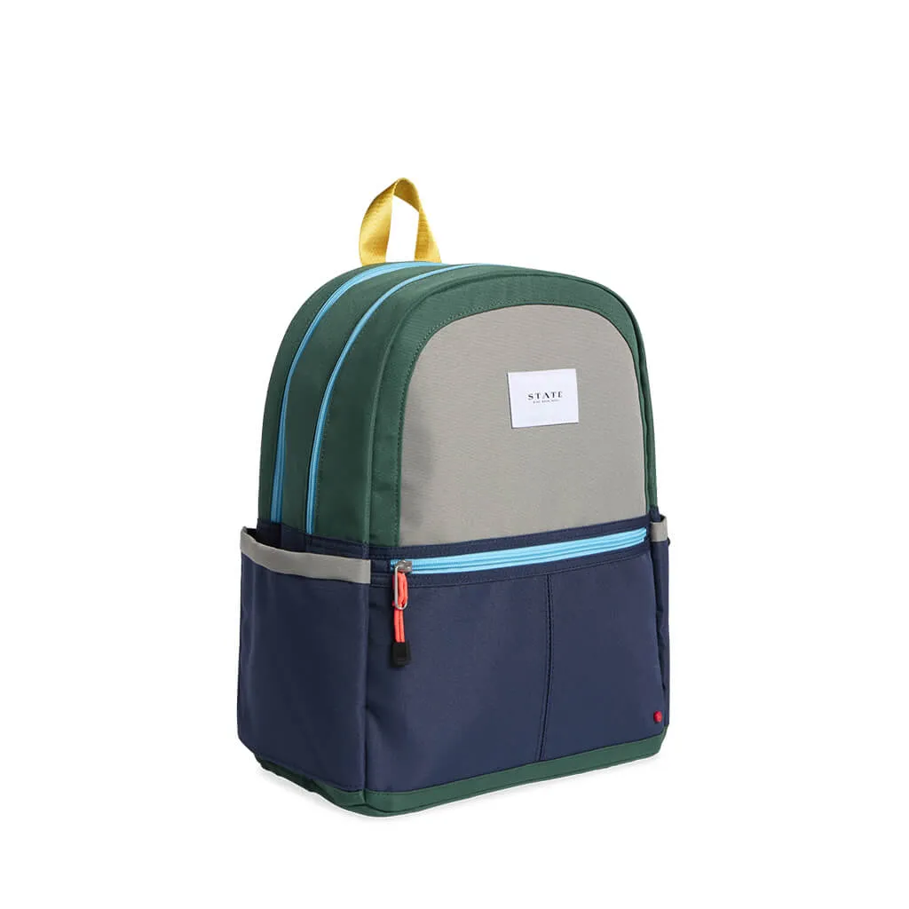 Kane Kids Double Pocket Backpack Green/Navy