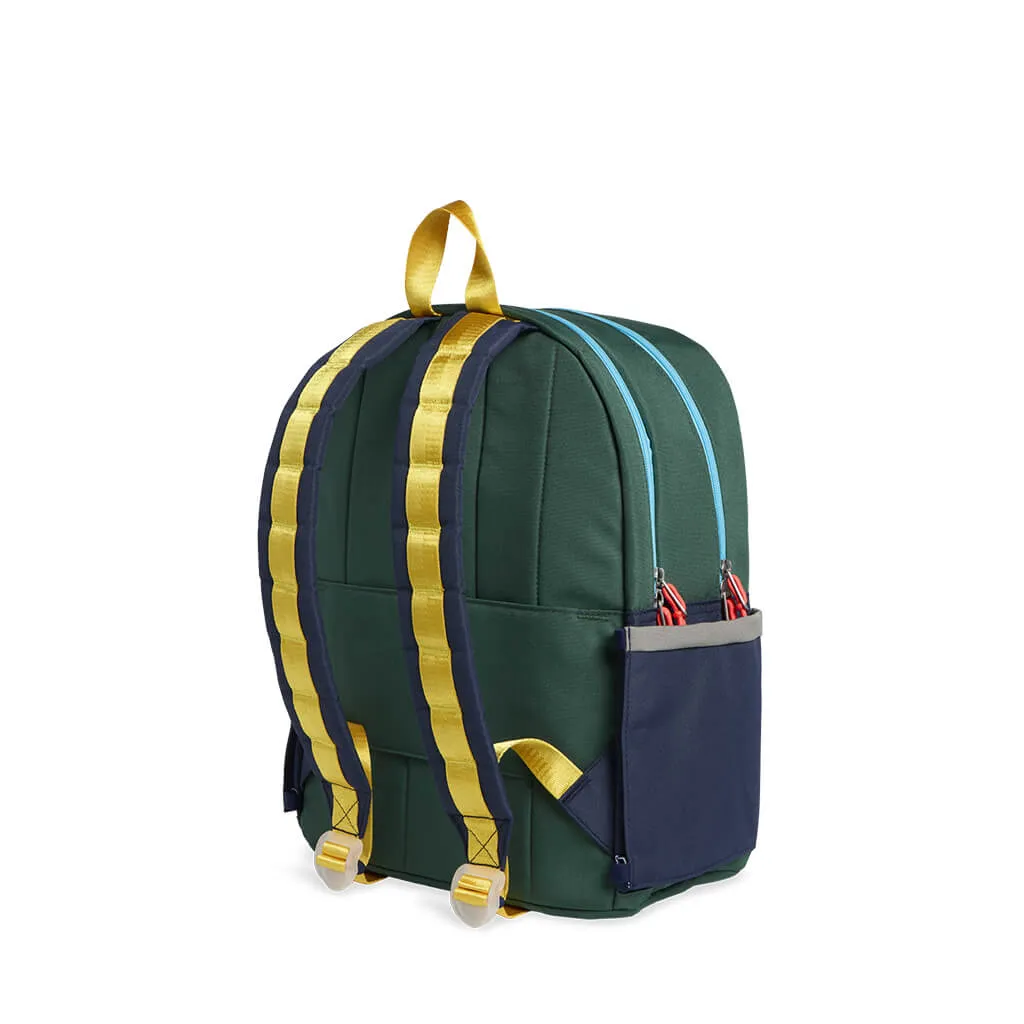 Kane Kids Double Pocket Backpack Green/Navy