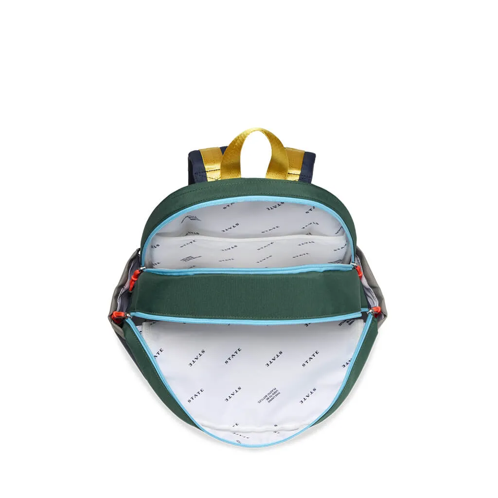 Kane Kids Double Pocket Backpack Green/Navy