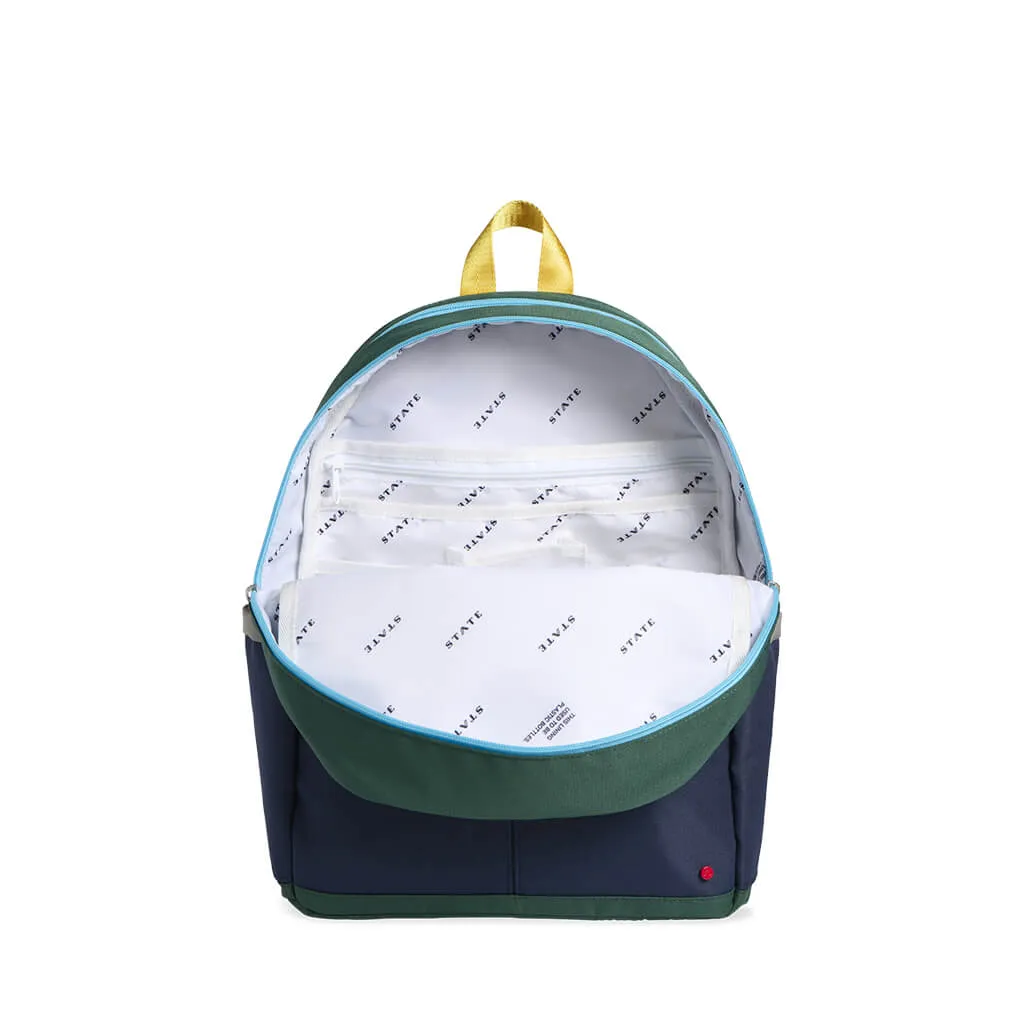 Kane Kids Double Pocket Backpack Green/Navy