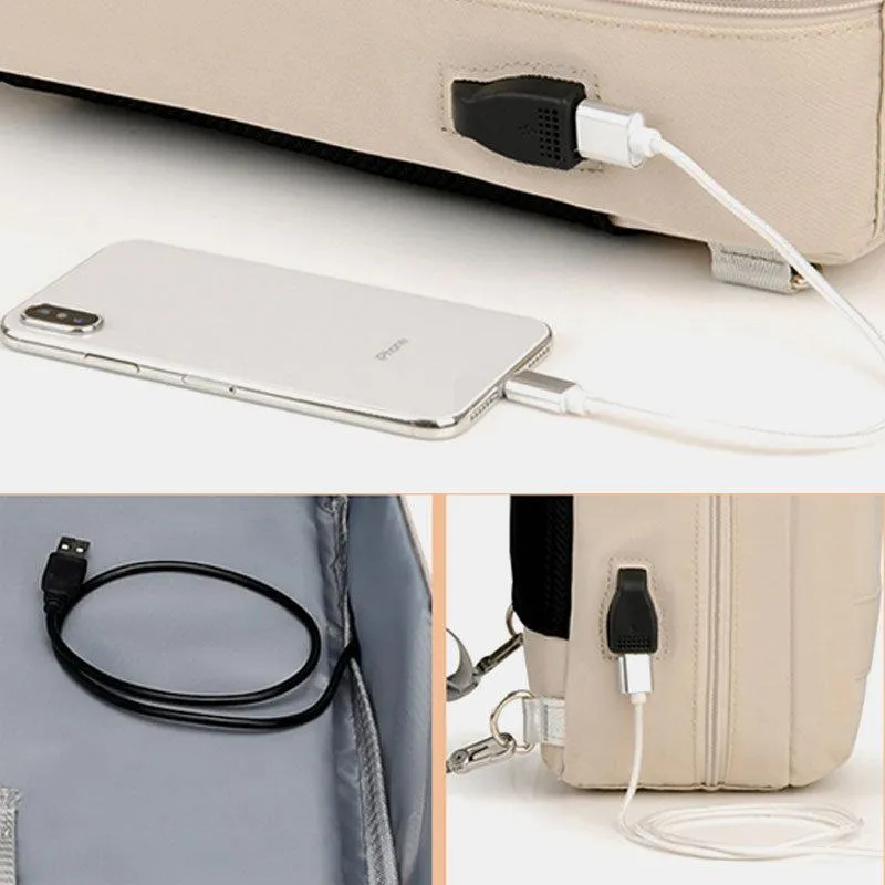 Laptop Backpack with USB Charging Port Lock, Business Travel Water Resistant Backpacks Computer Bag 15.6" Laptop