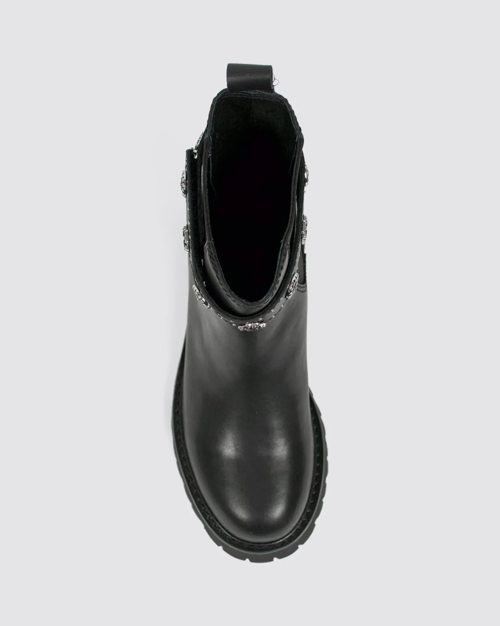 MEADOW ANKLE BOOTS BLACK/SILVER LEATHER