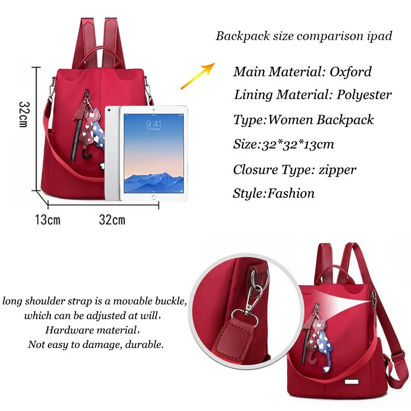Oxford Ladies Backpacks Waterproof Women Bags Fashion Female Laptop Shoulder Backpack Retro Teenage Girls School Bags Lady Bags