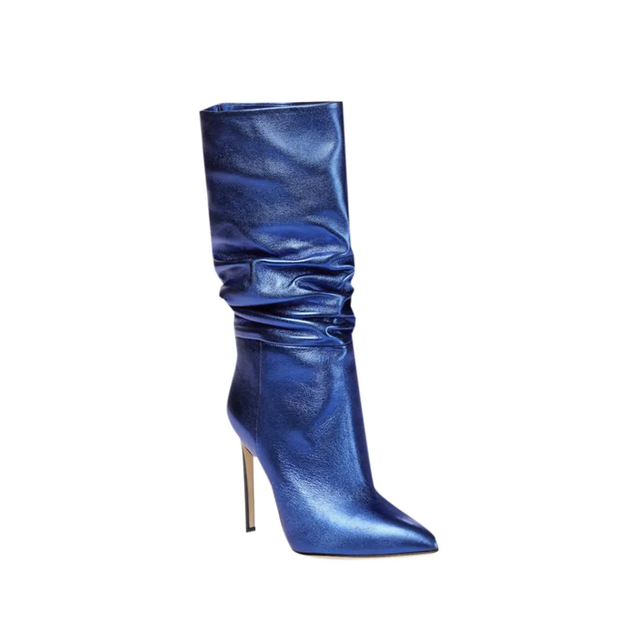 PINIY Stiletto Heel Leather Slouchy Ankle Boots