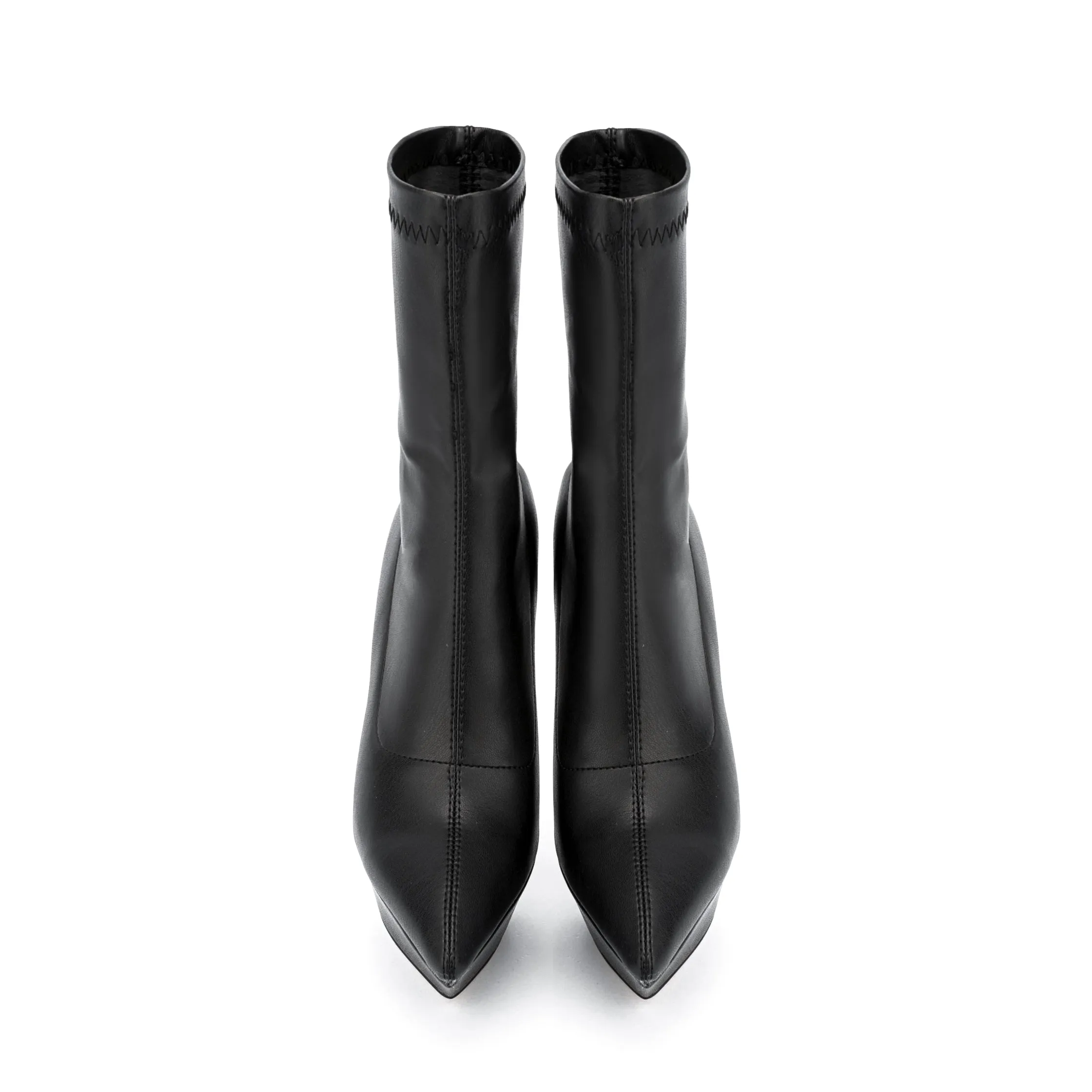 Platform Ankle Boots Pointed Toe Stiletto High Heels Elastic Short Booties for Women