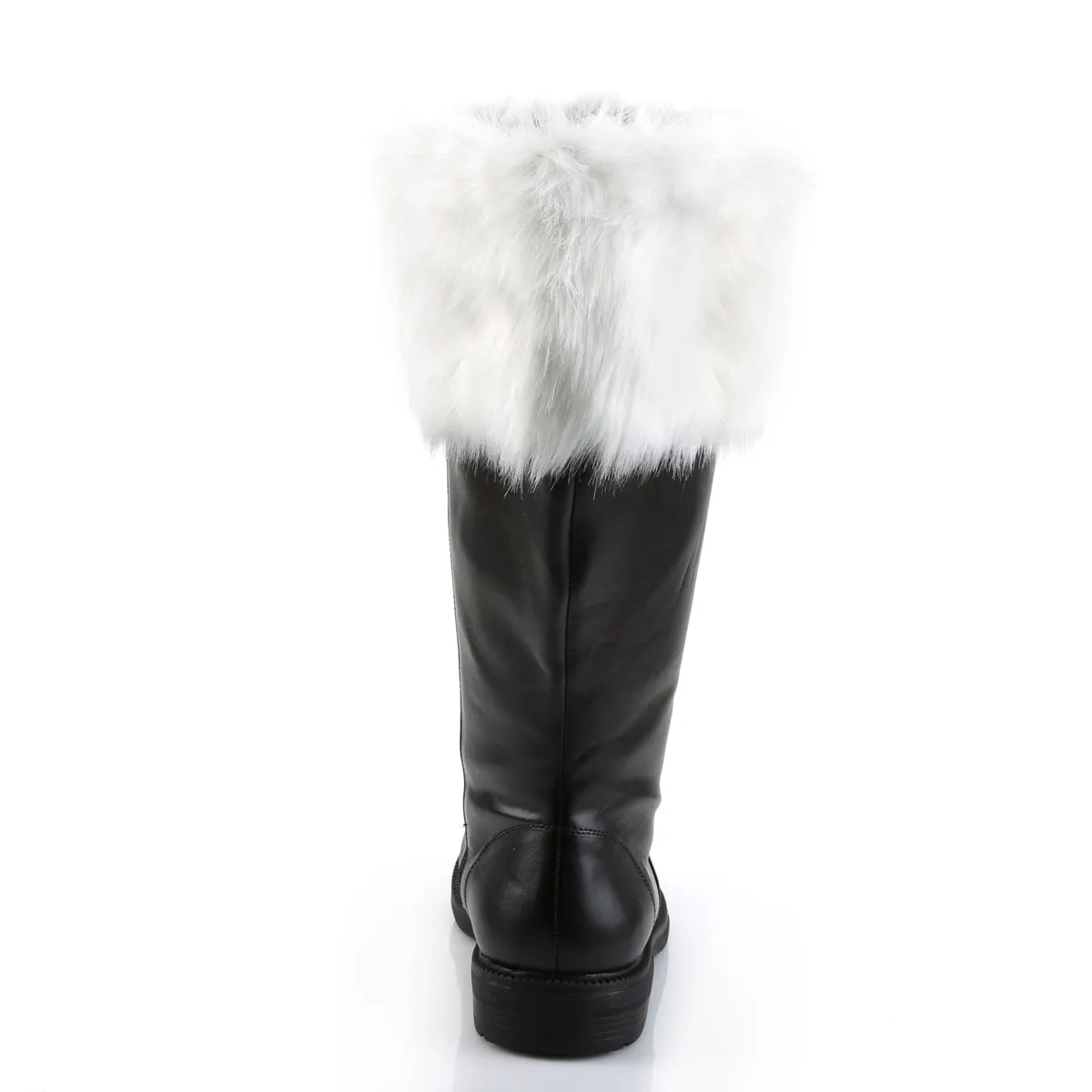 SANTA-106WC Pleasers Funtasma 1" Black White Wide Width/Shaft Boots