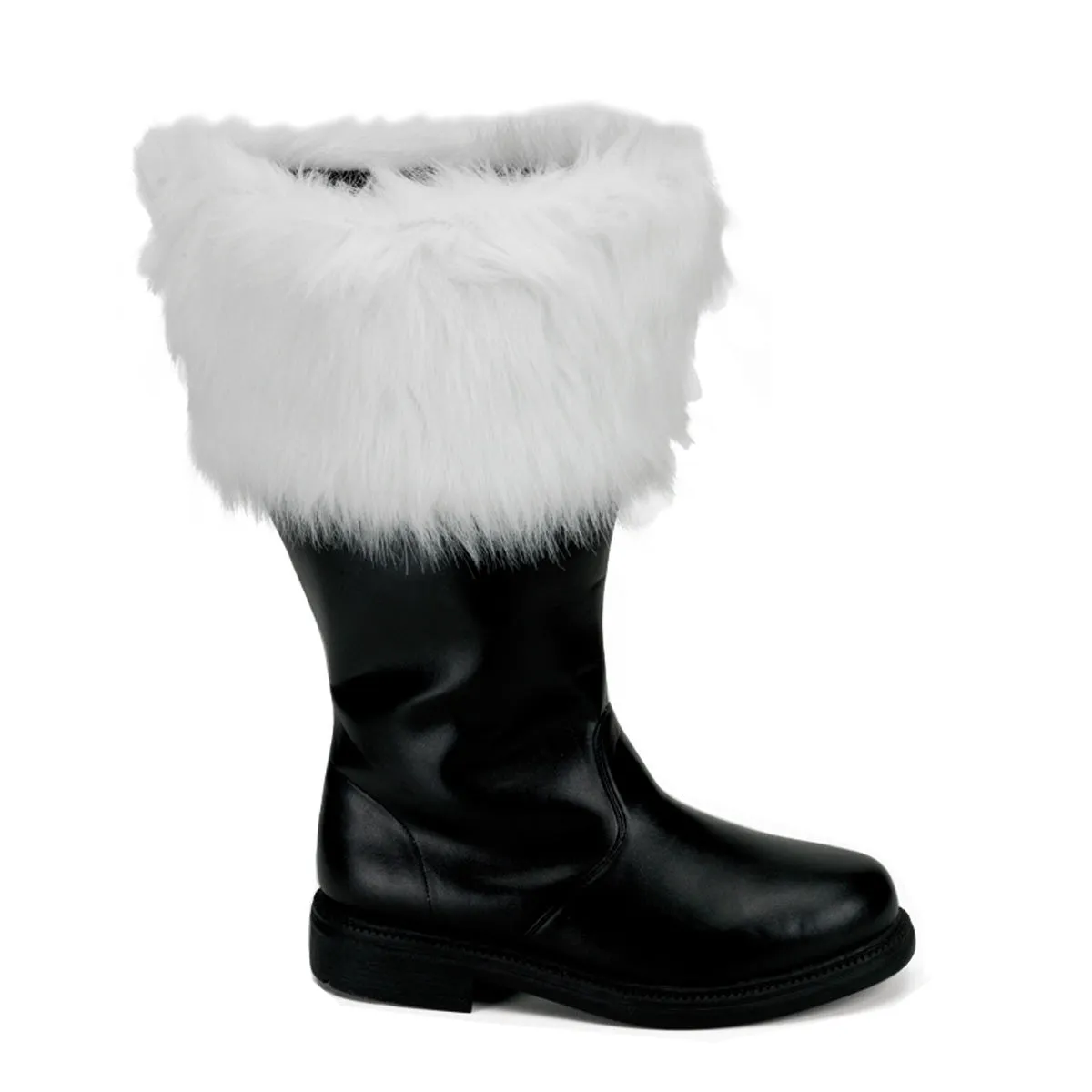 SANTA-106WC Pleasers Funtasma 1" Black White Wide Width/Shaft Boots