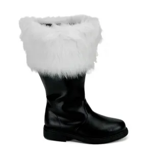 SANTA-106WC Pleasers Funtasma 1" Black White Wide Width/Shaft Boots