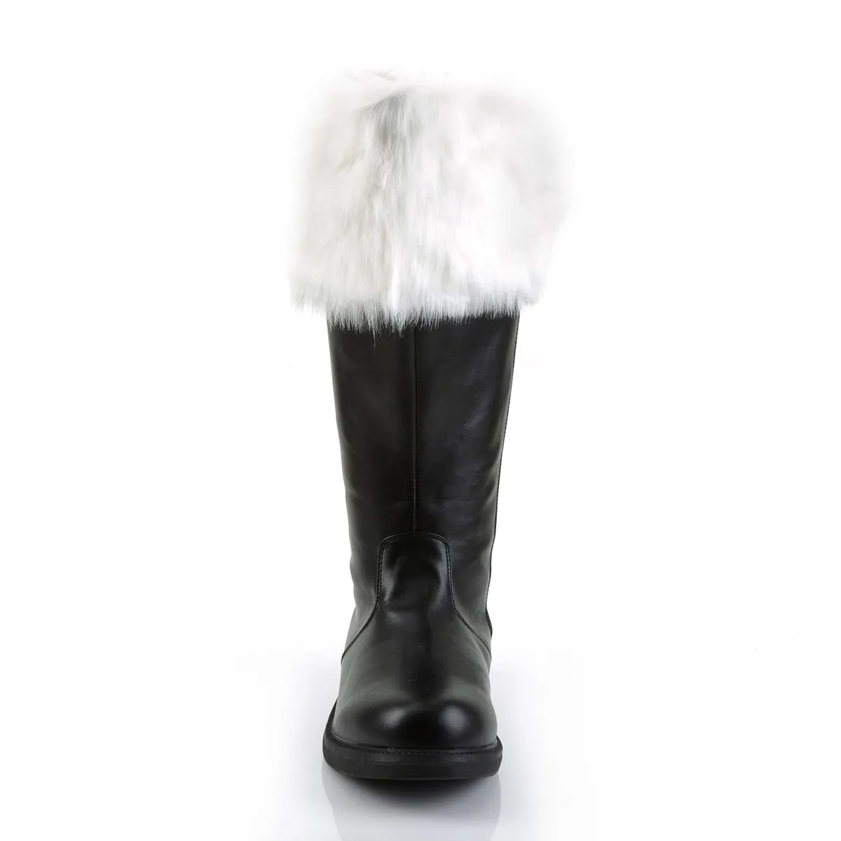SANTA-106WC Pleasers Funtasma 1" Black White Wide Width/Shaft Boots
