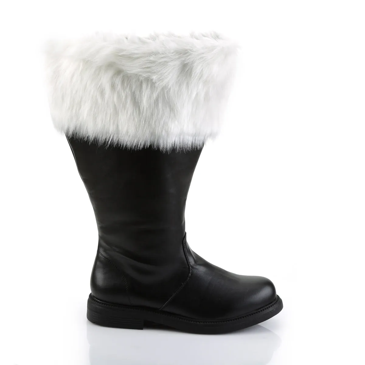 SANTA-106WC Pleasers Funtasma 1" Black White Wide Width/Shaft Boots