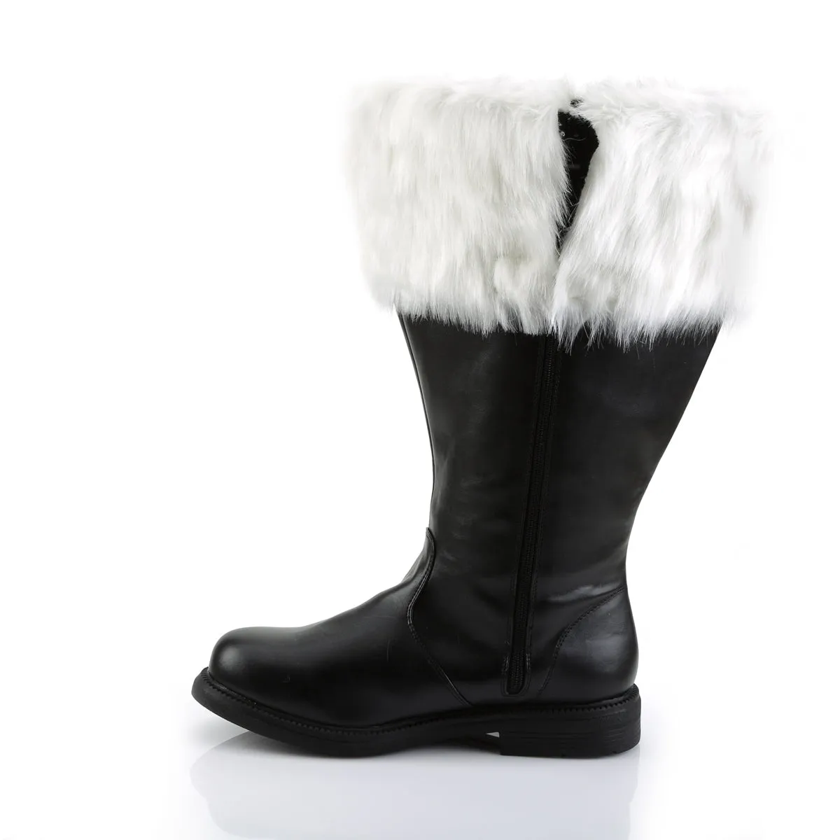 SANTA-106WC Pleasers Funtasma 1" Black White Wide Width/Shaft Boots