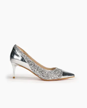 Sequins Heart Decorative Stilettos Heel Bridal Bride Evening Pumps