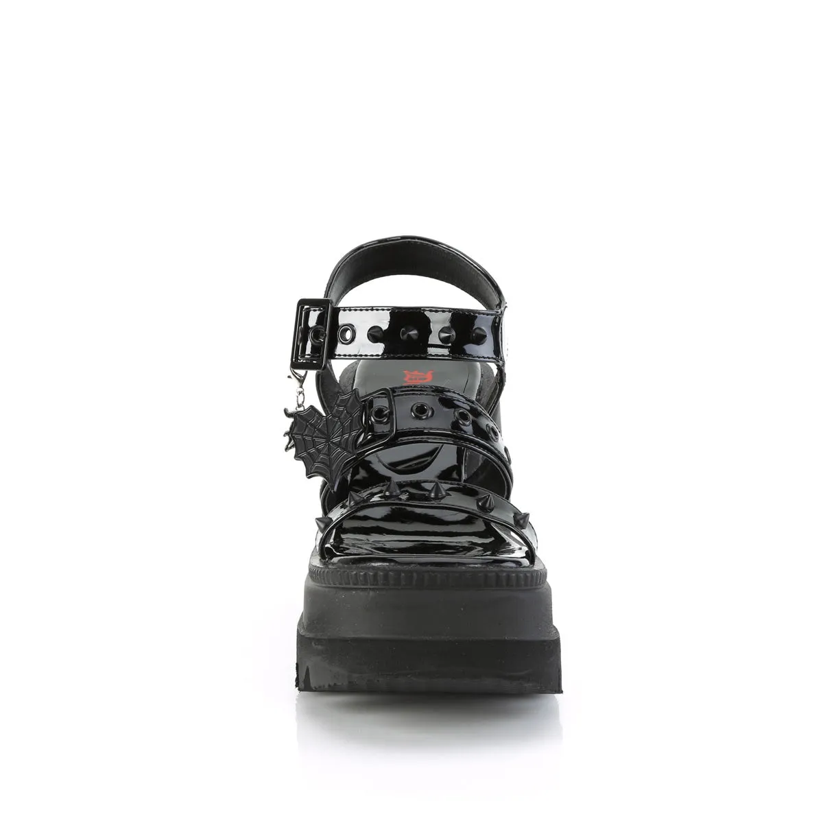 SHAKER-13 DemoniaCult Black Patent Sexy Women's Sandals (Alternative Footwear)
