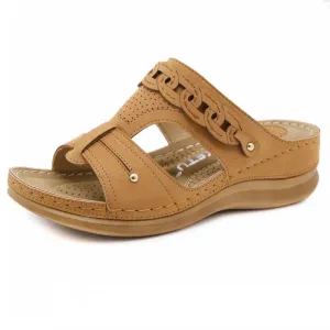 SIKETU | Women's Wide Fit Wedge Sandals With Cushioned Sole