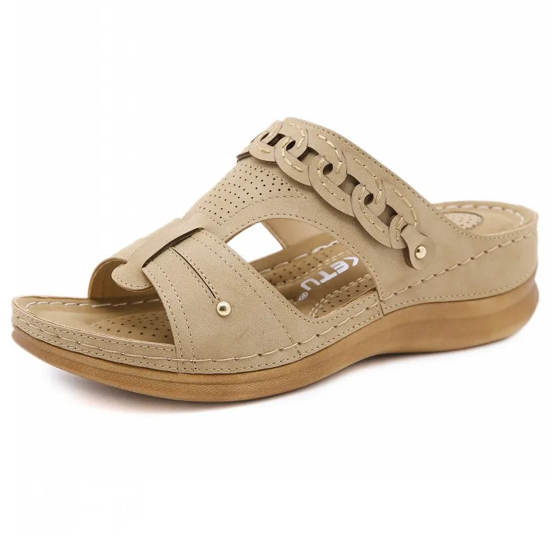 SIKETU | Women's Wide Fit Wedge Sandals With Cushioned Sole