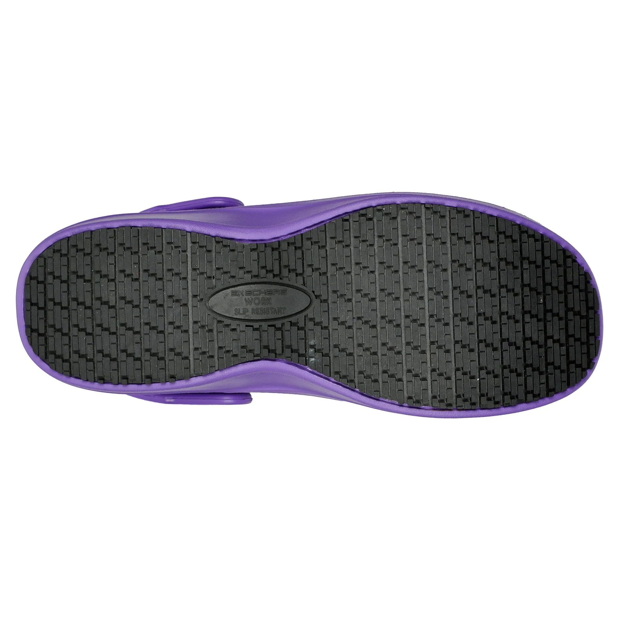 Skechers Women's 108067 Work Arch Fit Riverbound Pasay Purple Work Shoes Clogs