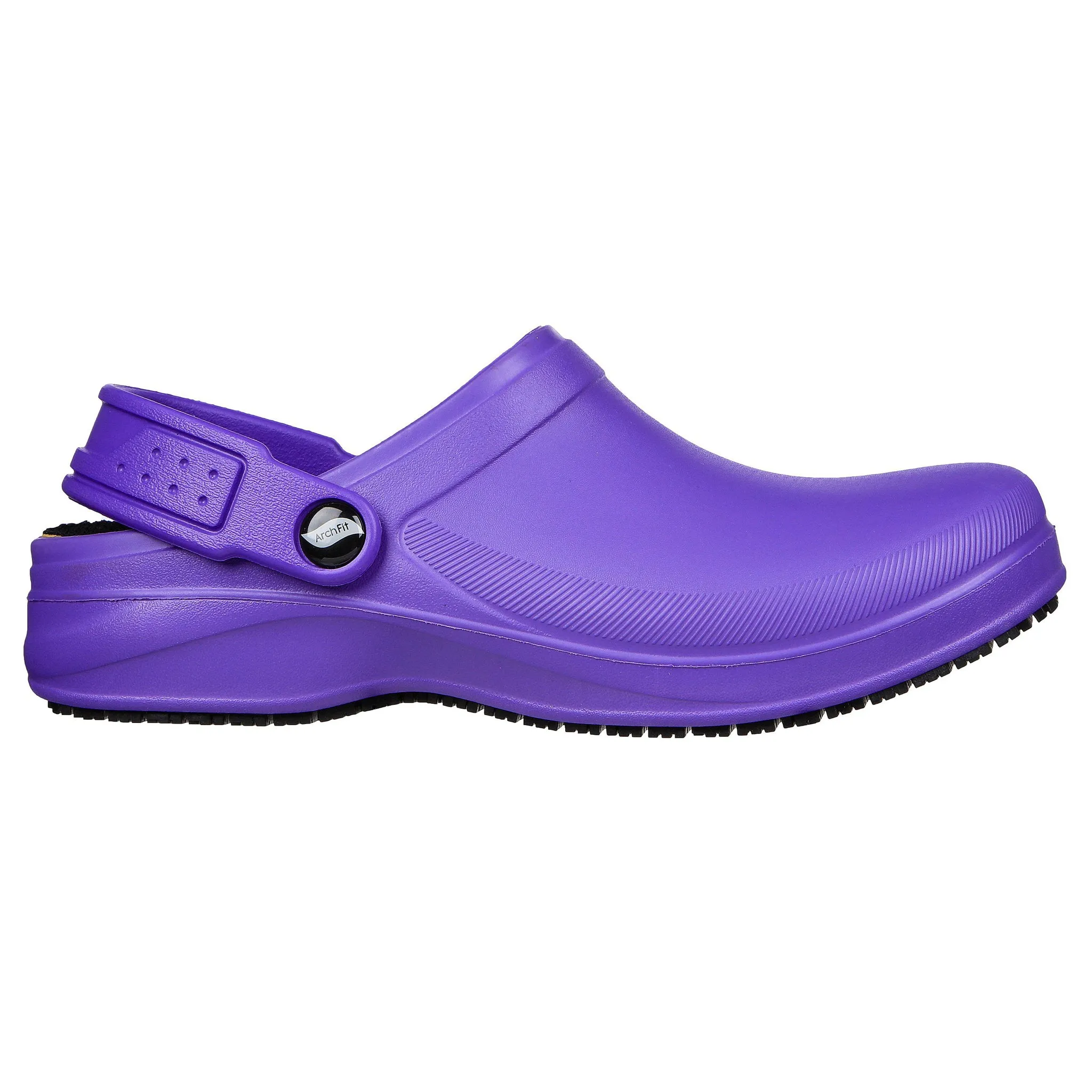 Skechers Women's 108067 Work Arch Fit Riverbound Pasay Purple Work Shoes Clogs