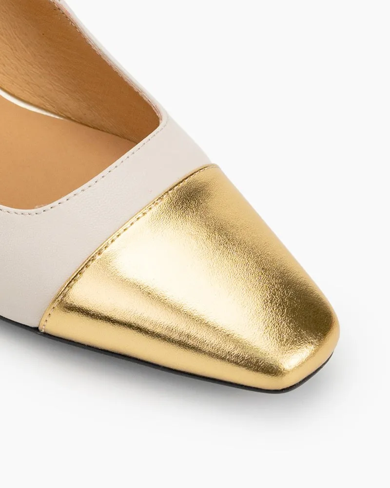 Square Toe Chunky Mid-Heel Mary Jane Dress Pumps