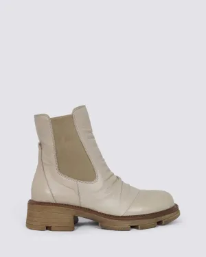 STAGE ANKLE BOOTS EGRET LEATHER